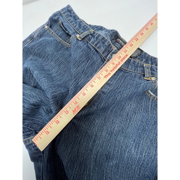 Chicos Denim Women Size 3 Short Bootcut Jeans Embellished Pockets Blue Stretch - Picture 8 of 10